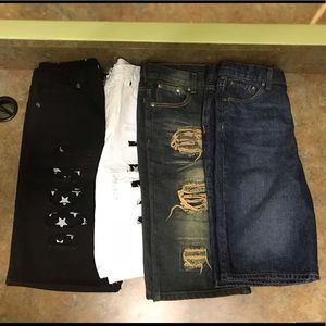 4 pair of jean shorts